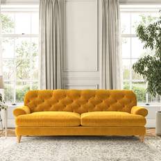 Furniture Dunelm Canterbury 4 Seater Luxury Velvet Old Gold Sofa
