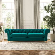 Furniture Dunelm Pimlico 4 Seater House Velvet Peacock Sofa