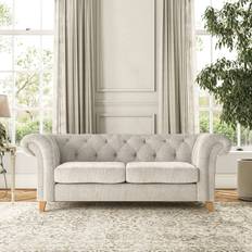 Furniture Dunelm Pimlico Chunky Chenille White Sand Sofa 3 Seater