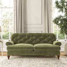 Furniture Dunelm Canterbury 3 Seater Luxury Velvet Olive Sofa