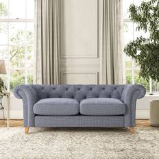 Furniture Dunelm Pimlico Chunky Tonal Weave Navy Sofa 3 Seater