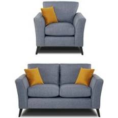 Furniture Modern Home Loscoe 2+1 Seater Set Denim Sofa