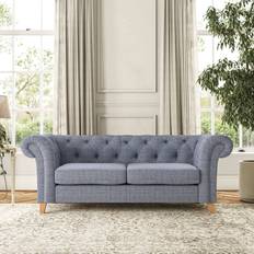Furniture Dunelm Pimlico Chunky Tonal Weave Navy Sofa 3 Seater