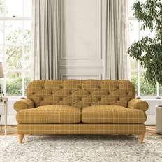 Furniture Dunelm Canterbury Check Ochre Sofa 3 Seater