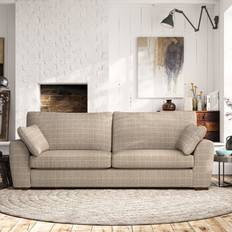 Furniture Dunelm Madison 4 Seater Check Natural Sofa