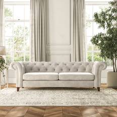 Furniture Dunelm Pimlico 4 Seater Aqua Clean Chenille Sandstone Sofa