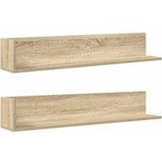 Estanterías de Pared vidaXL Shelves 2 Pcs Sonoma Oak 100 x 16.5 x 16.5 cm Wall Shelf