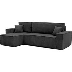 GrekPol Ecksofa Mit Schlaffunktion Paris Poso Schwarz Sofa 3-Sitzer