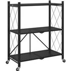 Hylla på hjul vidaXL Förvaringshylla På Hjul Svart 71 x 34 x 88 cm Stål Hyllsystem