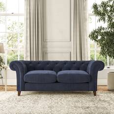 Furniture Dunelm Pimlico Aqua Clean Chenille Navy Sofa 3 Seater