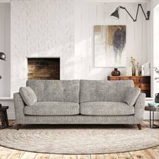 Furniture Dunelm Peyton 4 Seater Chunky Chenille Silver Sofa
