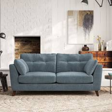 Furniture Dunelm Peyton Tonal Plush Chenille Aqua Sofa 3 Seater