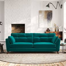 Furniture Dunelm Peyton 4 Seater House Velvet Peacock Sofa