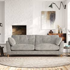 Furniture Dunelm Peyton 4 Seater Chunky Chenille Silver Sofa