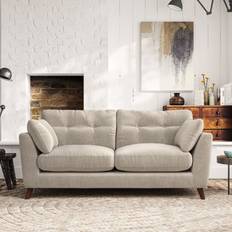 Furniture Dunelm Peyton Tonal Plush Chenille Natural Sofa 3 Seater