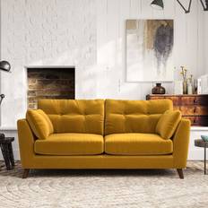 Furniture Dunelm Peyton 3 Seater House Velvet Amber Gold Sofa