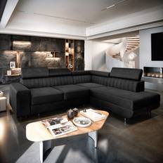 Ecksofa Sofas Masseno Ecksofa NOLA R-S Schwarz Sofa