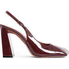 Amina Muaddi Patent Wine Slingback - Brown