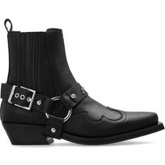 Ganni Western Leather Chelsea Boots - Black