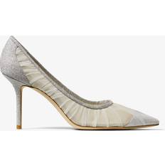 Grå Højhælede sko Jimmy Choo Love 85 Rynket Tyl Glitter Pumps - Grå