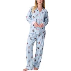 Pyjamat PJ Salvage Long Sleeve Flannel Pyjama - Lt Blue