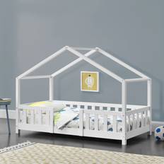 Blanc Lits bébé [en.casa] Kinderbett Treviolo 70 x 140 cm