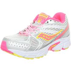 Yellow Running Shoes Children's Shoes Saucony Cohesion 6 Lace Running Shoe - White/Pink/Citron