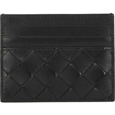 Intrecciato Leather Card Holder - Black