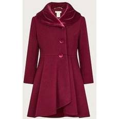 Monsoon Velvet Shawl Collar Coat - Burgundy/Dark Red