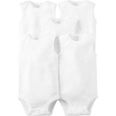 Carter's Unisex Baby Sleeveless Bodysuits - White