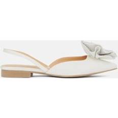 Karen Millen Diamante Floral Flat Slingback - Cream