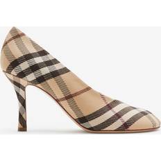 Burberry Heels & Pumps Burberry Check Baby High Pumps - Alabaster