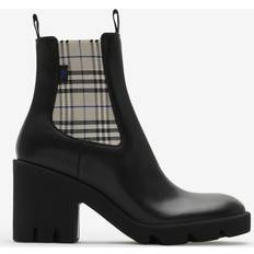 Burberry Boots Burberry Leather Stride Chelsea Boots - Black/Lichen