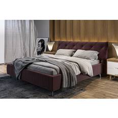Purple Beds KAWOLA Bett Anny Polsterbett Velvet Purple