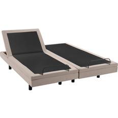 Beige Colchones de Poliéter Vente-unique Dekoratives Bett mit Relaxfunktion 2 x 80 x 200 cm Schaumstoffmatratze