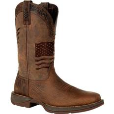 Shoes Rebel Embroidered Flag Western Boots - Acorn