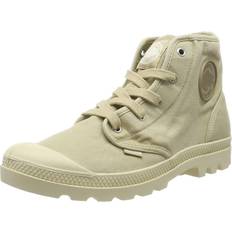 Beige - Women Lace Boots Palladium Pampa Hi Round Toe Lace Up Boots - Beige