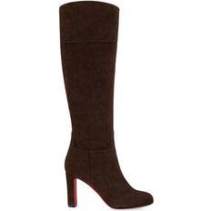 Christian Louboutin Women Boots Christian Louboutin Women's Loo Botta Velvet Boots - Brown