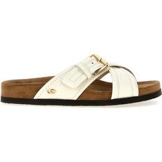 Valentino Garavani Dame Hjemmesko & Sandaler Valentino Garavani Hvide Læder Flade Sandaler Elegant Stil - Hvid