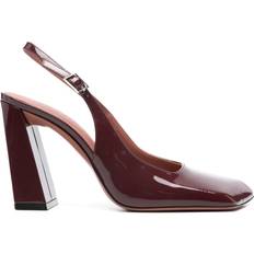 Patent Leather Heels & Pumps Amina Muaddi Charlotte Patent Leather Slingback Pumps