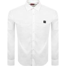 Overhemdkraag Overhemden HUGO Slim-Fit Logo Shirt - White