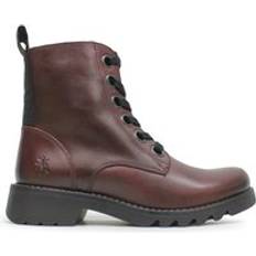 Shoes Fly London Rug Leather Ankle Boots - Wine