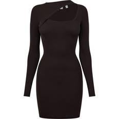 Jw Cut Out Ribbed Mini Dress - Mørkebrun