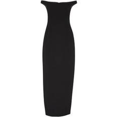 Toteme Mekot Toteme Curved Off-the-shoulder Crepe Long Dress - Black