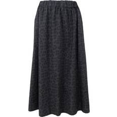 Black Colour Leo Skirt - Grey Leopard