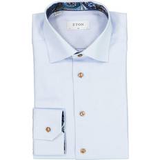 Eton Slim Fit Signature Twill Contrast Shirt - Blue