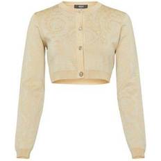 Versace Tøj Versace Barok Jacquard Cardigan Med Logo - Beige