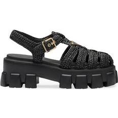 Sloffen en Sandalen Prada Monolith Crochet Cage Sandals - Black