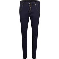 Cream Dame Bukser & Shorts Cream Baiily Fit Denim Jeans - Rinse Dark Blue