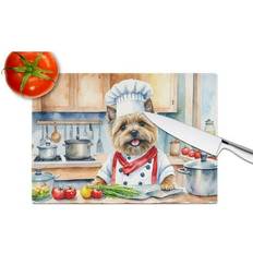 Carolines Treasures Cairn Terrier The Chef Glass Cutting 12 in x 15 in Chopping Board